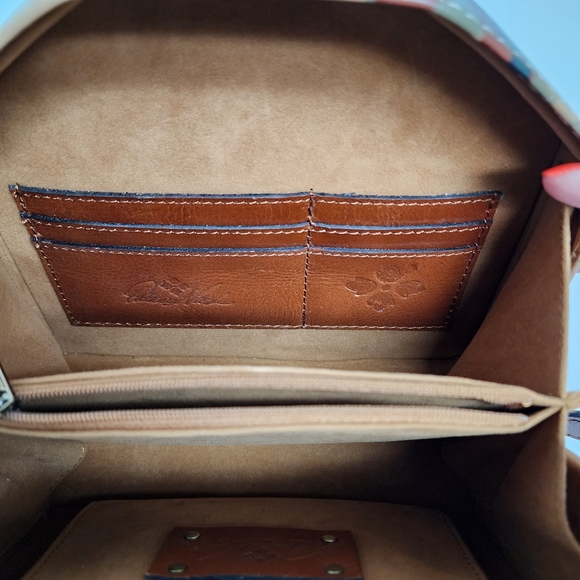 PATRICIA NASH PALM LEAVES MARINA MINI SATCHEL OR CROSSBODY - Picture 7 of 11